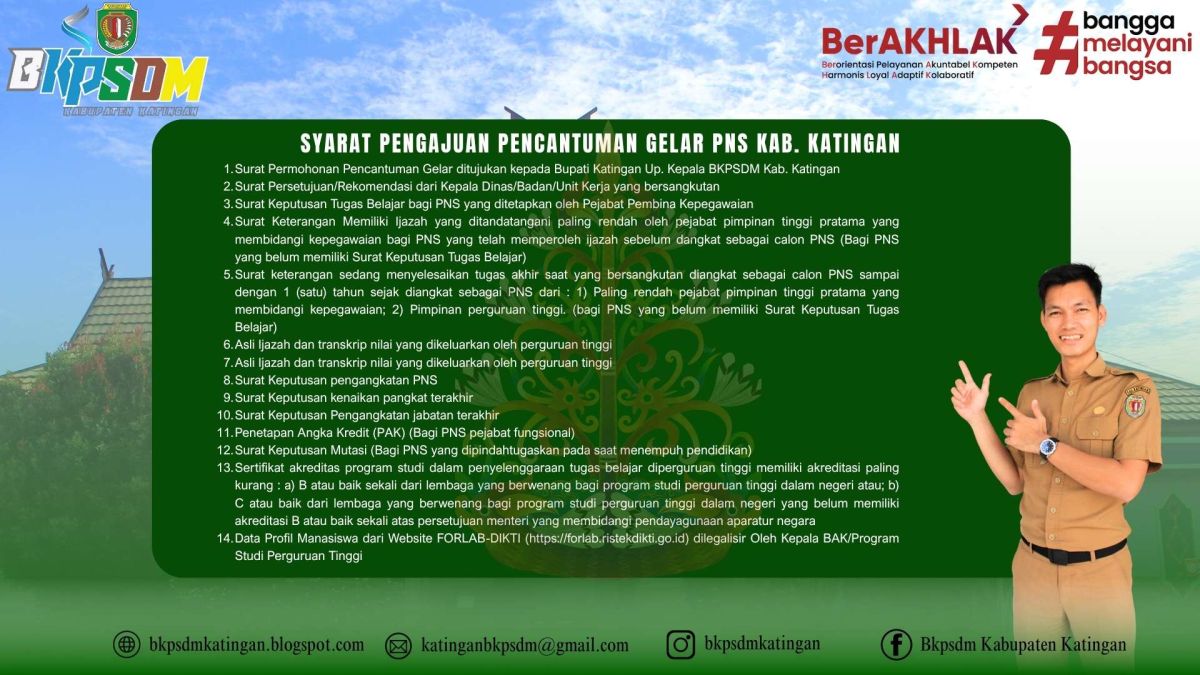 Syarat Pengajuan Pencantuman Gelar PNS Kab. Katingan