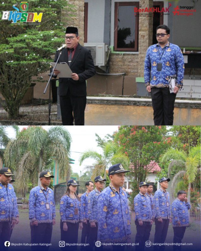 ASN BKPSDM Kabupaten Katingan mengikuti upacara dengan khidmat